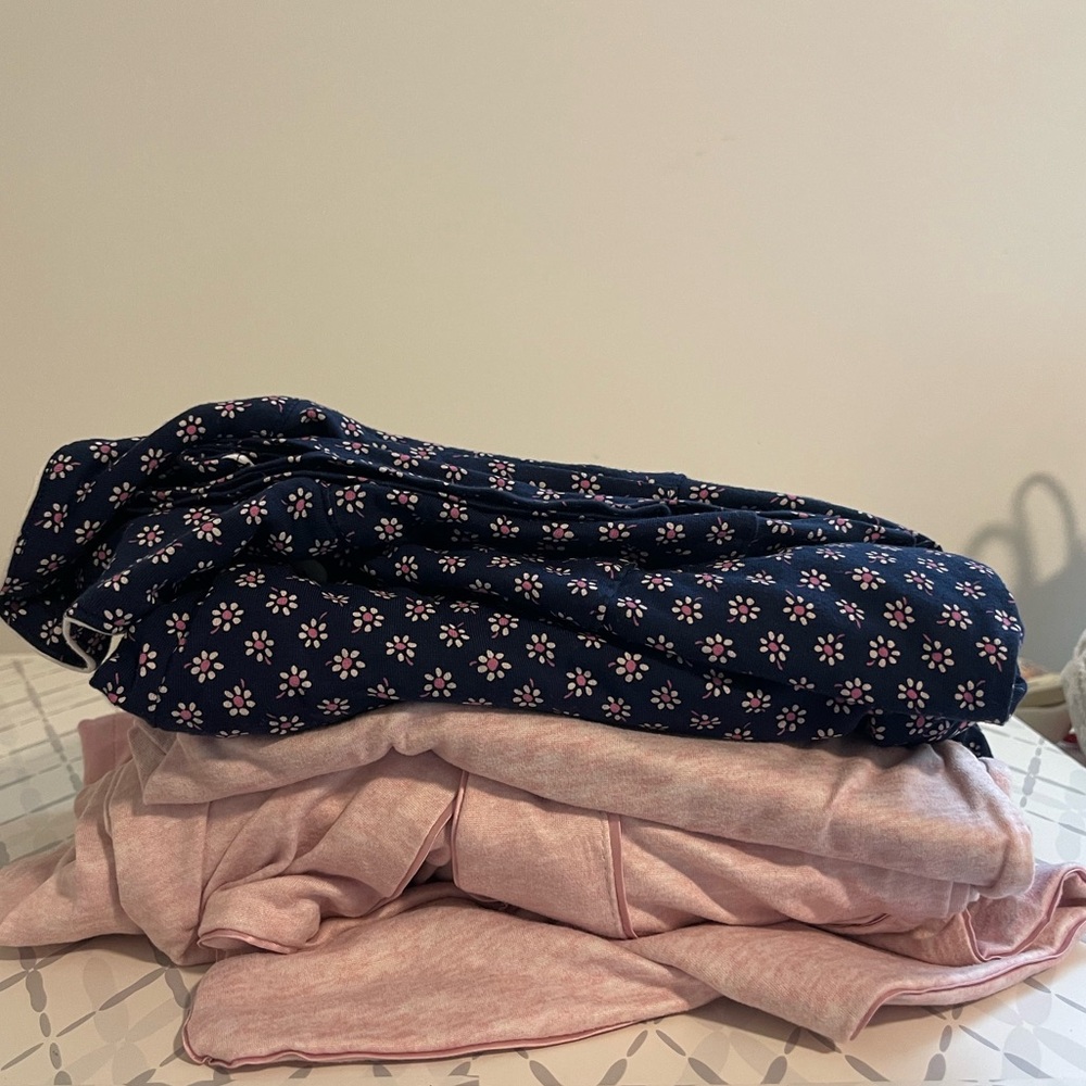 Floral Navy/pink + Baby pink pajama sets